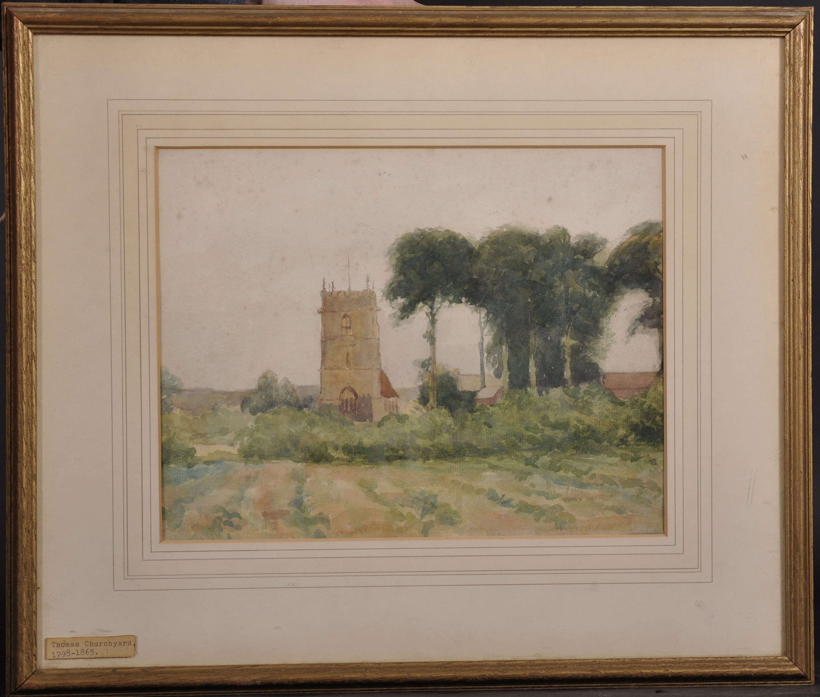 Attributed to Thomas Churchyard (1798-1865) British. A Village Church, Watercolour, 8” x 10.25” ( - Image 2 of 5