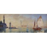 John Wharlton Bunney (1826-1882) British. “Sunset after Rain – Venice”, Watercolour, Signed and