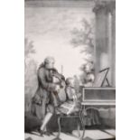 After Louis Carmontelle Carrogis (1717-1806) French. “Leopold Mozart”, Lithograph, 11.75” x 8” (30 x