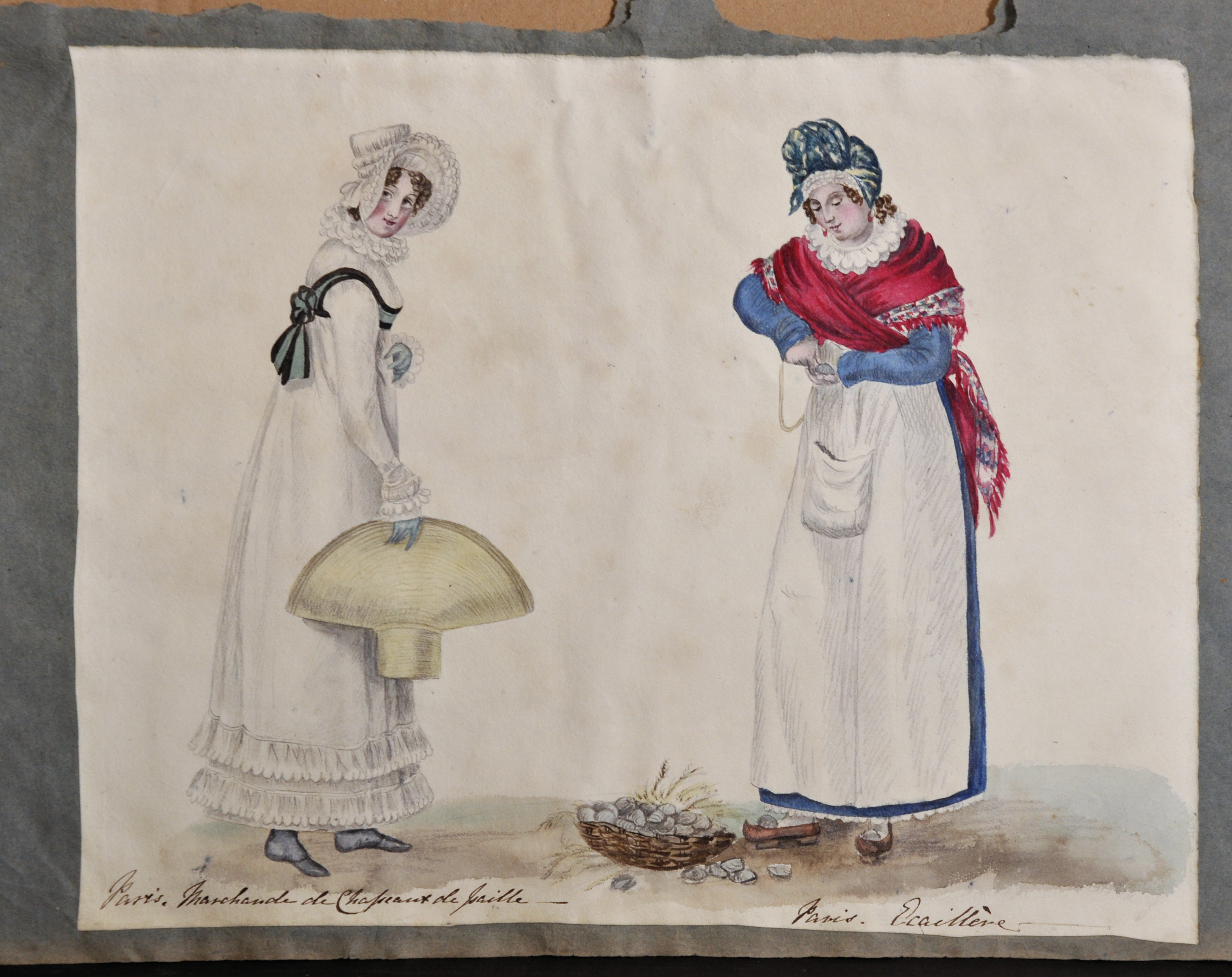 19th Century English School "Paris. Marchande de Chapeaux de Paille (straw hat)" Watercolour - Image 2 of 6
