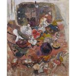 Circle of John Nash (1893-1977) British. Still Life of Mushrooms and a Basket, Oil on Canvas, 22”