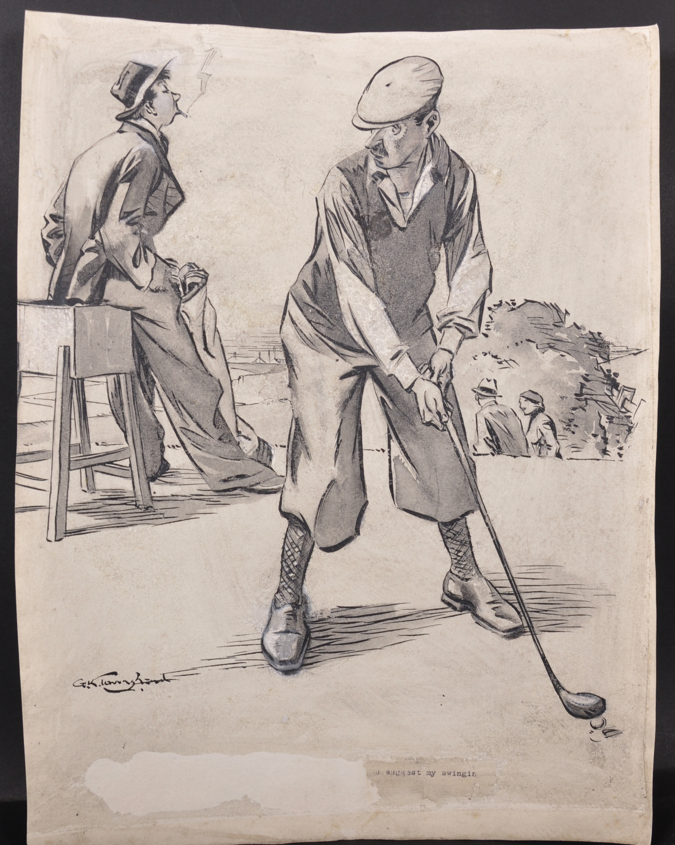 Geoffrey Keith Townshend (1888-1973) British. A Golfing Scene, Watercolour and Wash, Signed, - Image 2 of 4