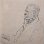 20th Century English School. ‘Sir Joseph Chamberlain’, Pencil, Unframed, 10.25” x 10.25” (26.7 x