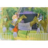 Camile Hilaire (1916-2004) French. Horses in an Enclosure, Lithograph in Colours, Signed and