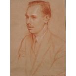 William Rothenstein (1872-1945) British. Portrait of L.M. Austin, Chalk, Signed, Inscribed ‘For my
