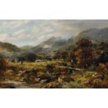 Robert John Hammond (act.1879-1911) British. A Mountainous River Landscape, with a Figure on a