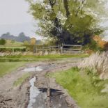 Ian Sidaway (1951- ) British. “Avebury”, A Country Track, Watercolour, Signed and Dated 2015 in