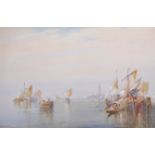 Wilfred Knox (1884-1966) British. “Off Venice”, Sailing Boats in the Laguna Venice, Watercolour,