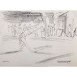 Laura Knight (1877-1970) British. ‘A Ballet Dancer’ with Figures behind, Charcoal, Signed and