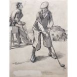 Geoffrey Keith Townshend (1888-1973) British. A Golfing Scene, Watercolour and Wash, Signed,