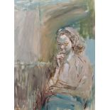 Thomas Rathmell (1912-1990) British. ‘Thoughtful Girl’, Oil on Canvas, 24” x 18” (61 x 45.7cm).