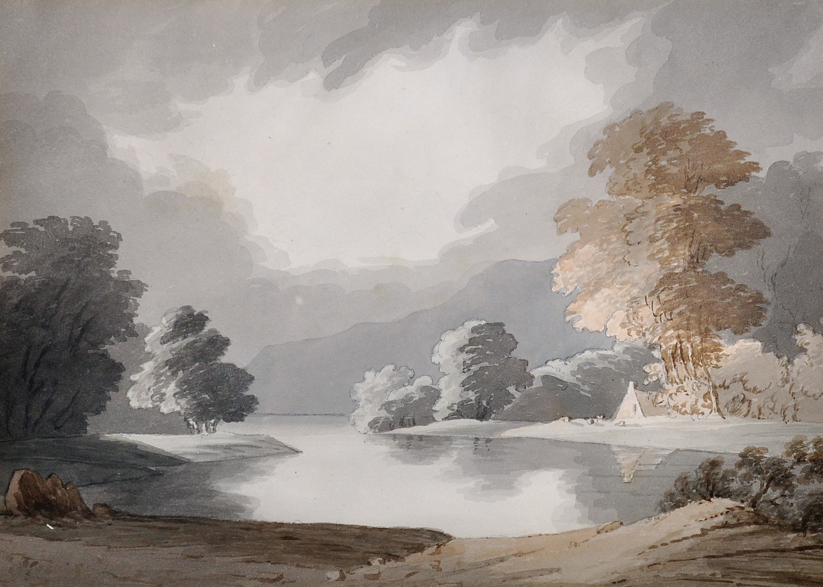 19th Century English School. A Lake Scene, Watercolour, 8.25” x 11.75” (21 x 30cm). Provenance: