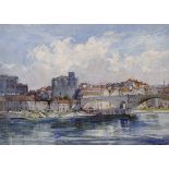 George Robert Rushton (1869-1947) British. “Bridge at Avignon”, Watercolour, Signed, and Inscribed