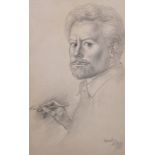 Leonard Victor Mitchell (1925-1980) New Zealand. ‘Self Portrait’, Pencil, Signed and Dated 1964, and