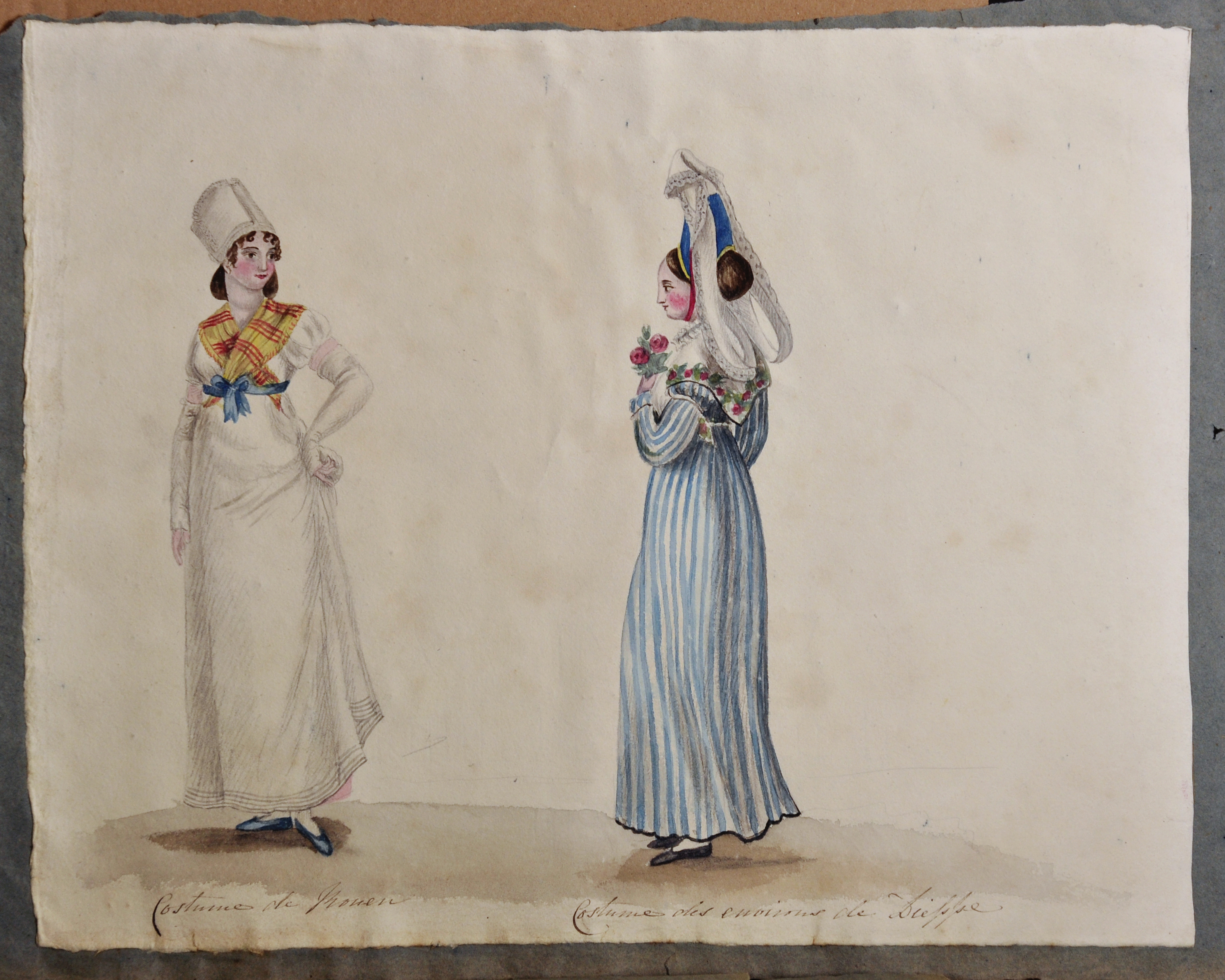 19th Century English School "Paris. Marchande de Chapeaux de Paille (straw hat)" Watercolour - Image 6 of 6