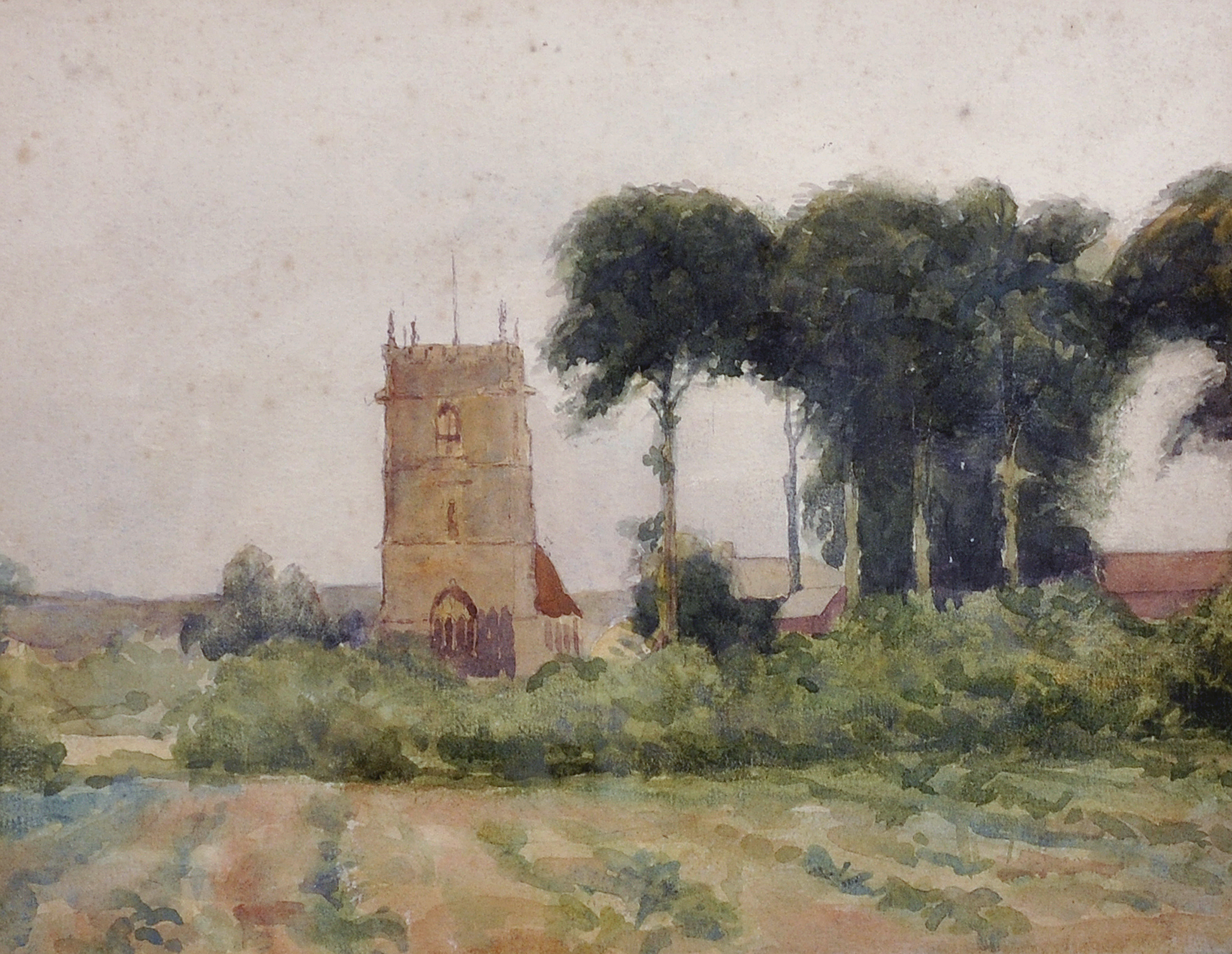 Attributed to Thomas Churchyard (1798-1865) British. A Village Church, Watercolour, 8” x 10.25” (