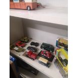 Shelf of car vehicles.