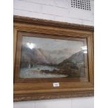Victorian oil Painting in heavy gilt frame..