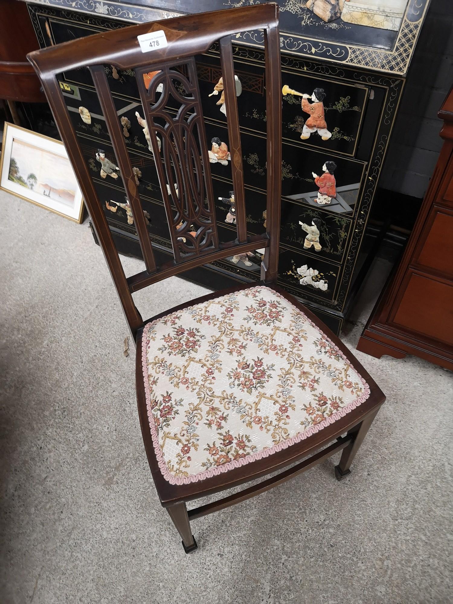 Edwardian bedroom chair in art nouveau design. - Image 3 of 3
