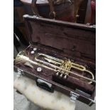 Yamaha capbara trumpet in fitted case.