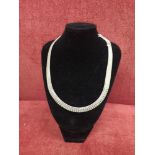 Silver 925 necklace with in art deco style.