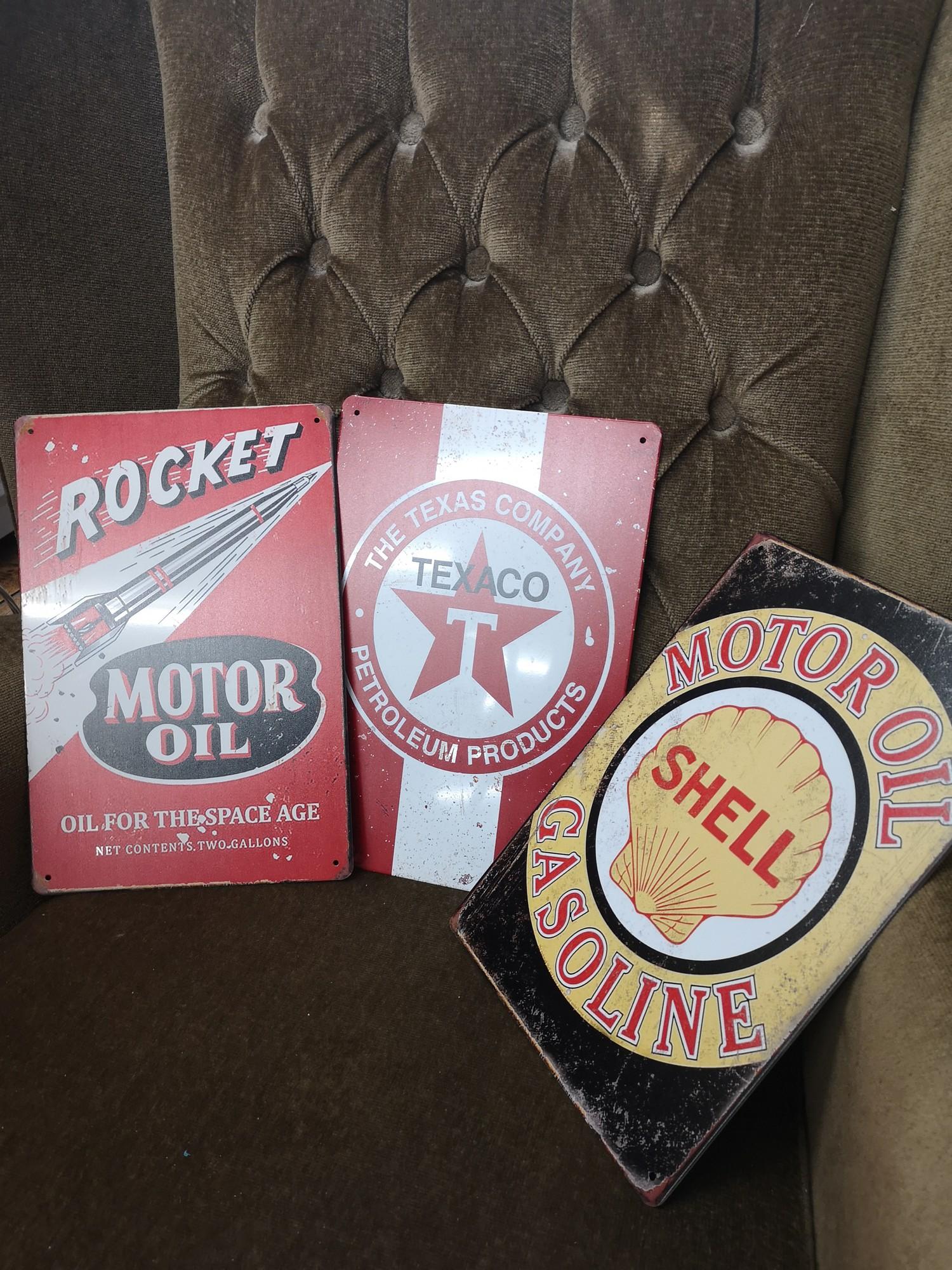 3 vintage style signs.