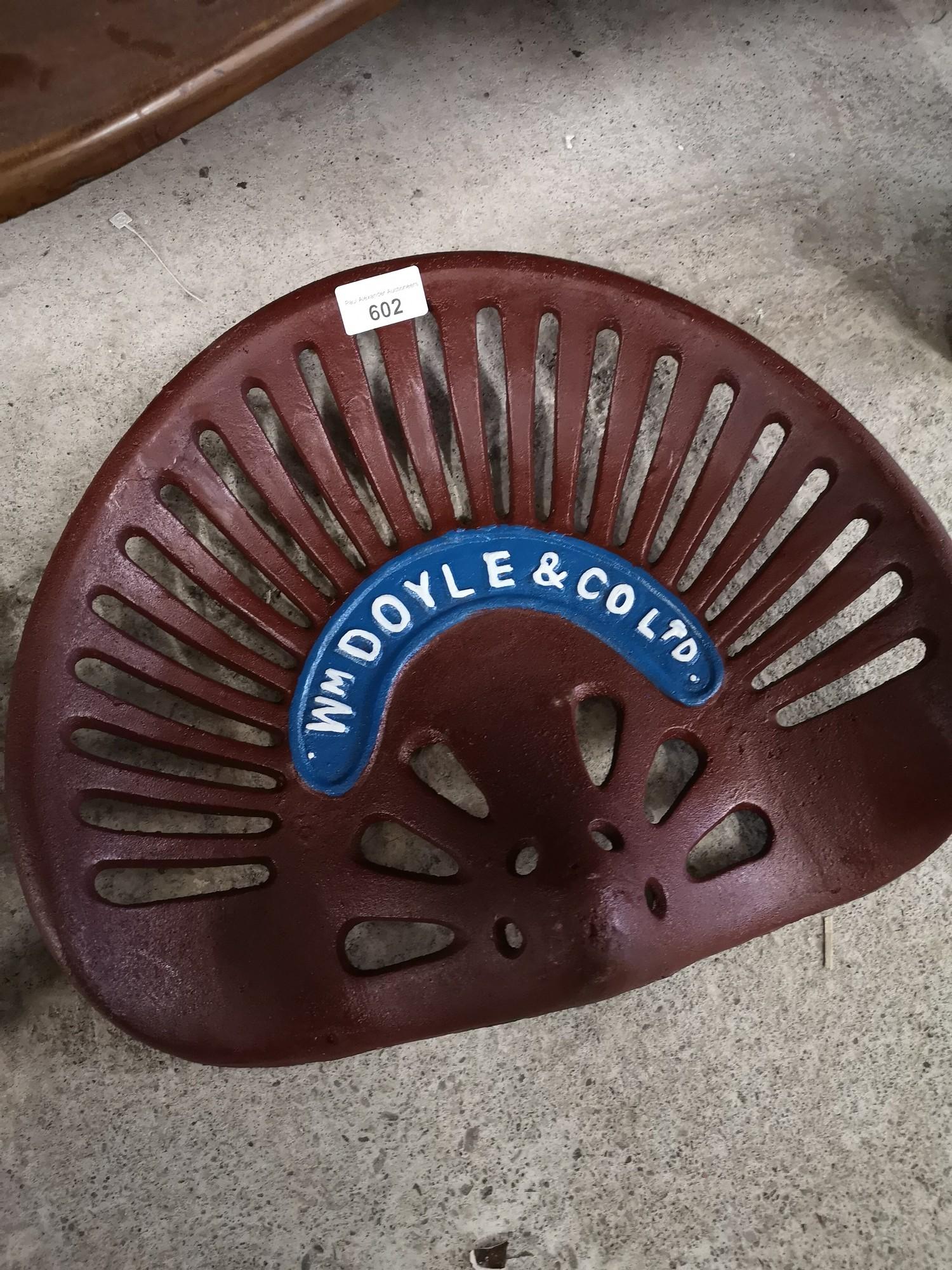 Wm Doyle cast iron tractor seat.