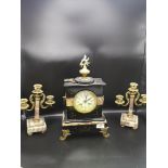 French Aison and Thomas victorian clock garniture. In working order.