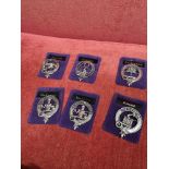 Set of 6 scottish clan badges.