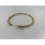 9ct gold bangle with multi gold tone design 4.85gr 6cm inside width