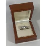 925 silver rhinestone dress ring 3.45gr size P.