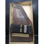Vintage table harp, with label "Made in Germany, model patent no 9930.