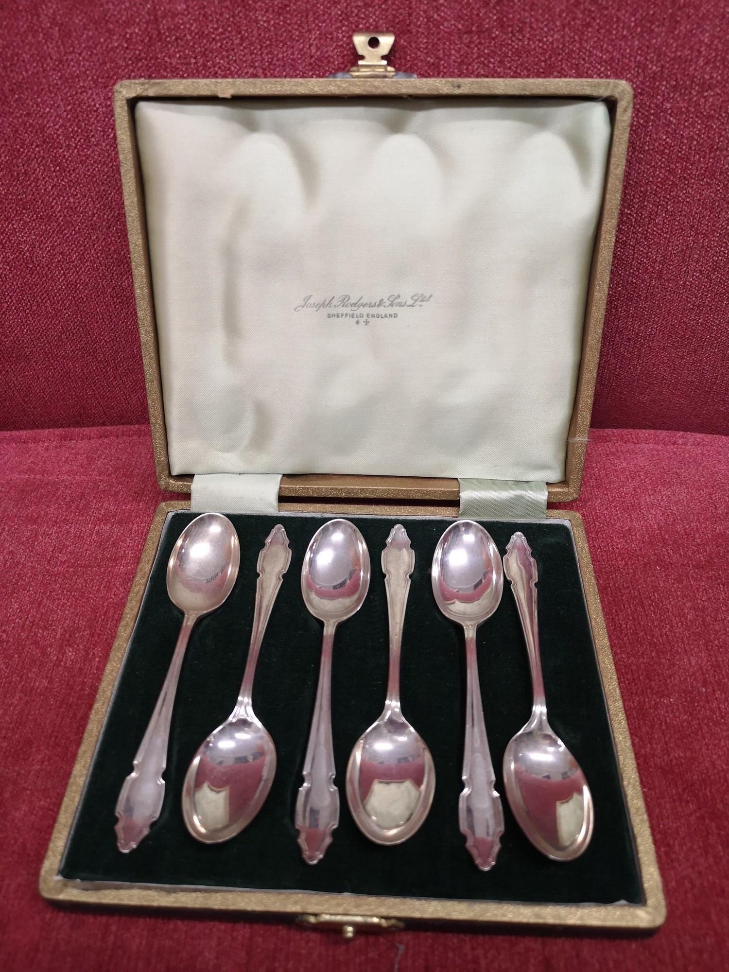 Silver Hall marked sheffield set of 6 spoons makers Cooper Brothers & Sons Ltd.