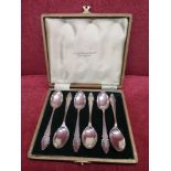 Silver Hall marked sheffield set of 6 spoons makers Cooper Brothers & Sons Ltd.