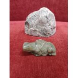 Placer jade Stone together with Oriental jade frog.