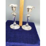 Pair of top quality silver Hall marked sheffield candle sticks dated 1924 makers Alexander Clark &
