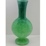 1900s Very rare Monart vase in rare tall vase shape in green and dark green colourations.