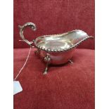 Silver Hall marked birmingham gravy boat makers S Blanckensee & Son 206 grams.