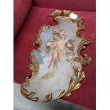 Large victorian painting on wall plaque by goldschieder.
