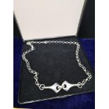 Heavy silver double section pendant necklace.
