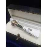 Scottish Sword Kilt Pin/ brooch with Scottish stones and Amber Hilt 70mm.