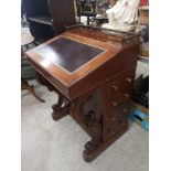 Stunning davenport desk with gallery backing.