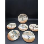 Selection of royal doulton dickens ware plates includes Sam Weller, the artful dodger etc.