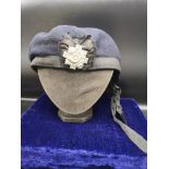 Scottish Glen Gary tam O shanter hat with badge.
