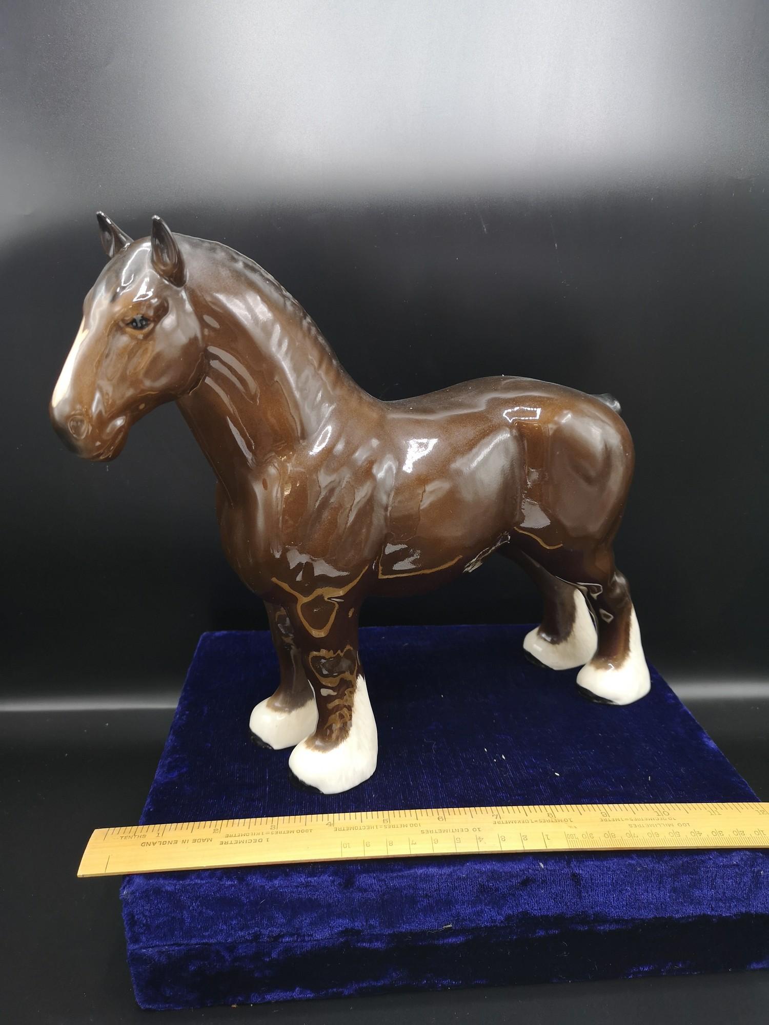 Large Beswick shire horse. Stands 10.5 inches in height.