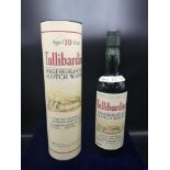 10 year old tullibardine single malt scotch whisky with box full and sealed.