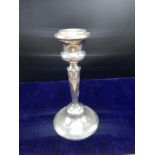 Silver Hall marked candle stick London makers m p & s.