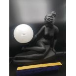 Modern art deco style large lady table lamp.