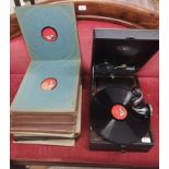 His masters voice gramaphone together with selection of gramaphone records.