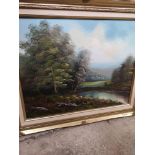 Oil Painting depicting forest scsbs signed j Scott's.